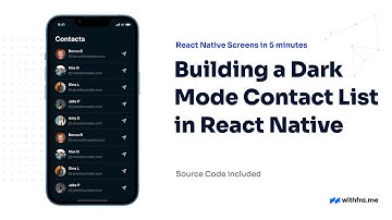 #28 Building a Dark Mode Contact List in React Native