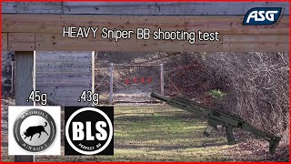 Airsoft Heavy BB test with BLS .43 and Madbull .45 in AEG using ASG Scorpion EVO Carbine