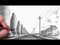 How to Draw a RAILWAY TRACK at Ground Level | Easy Drawing Tutorial
