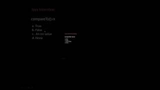 compareTo returns  Java Interview question | #shorts