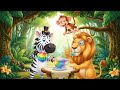 Who Spilled the Juice? A Funny Jungle Tea Party Story🐘🦒🌈
