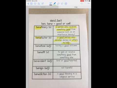 Week 9-Ben/Bene Root Word - YouTube