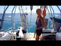 Installing the rudder and changing propeller shaft sealing in the water.  Ep. 47 Hilma Sailing