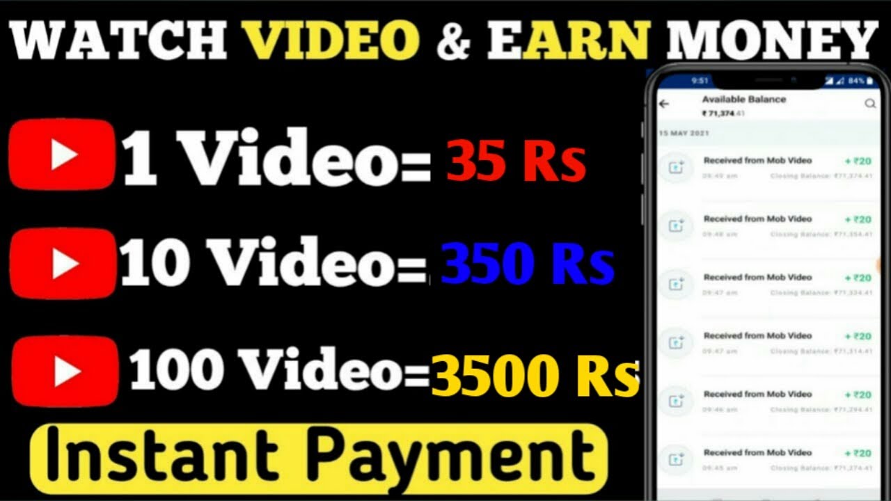 1 Video=₹35💥 With Payment Proof |Watch Videos Earn Paytm Cash | Earn Money Online | Watch And Earn