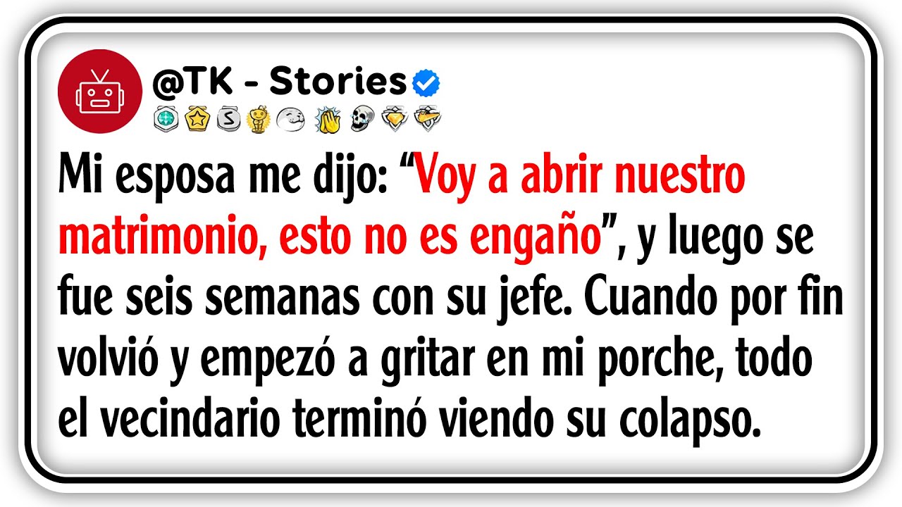 Mi esposa me dijo: “Voy a abrir nuestro matrimonio, esto no es engaño”, y luego se fue seis...