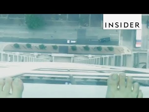Glass-Bottom Pool Is 500 ft Above Street