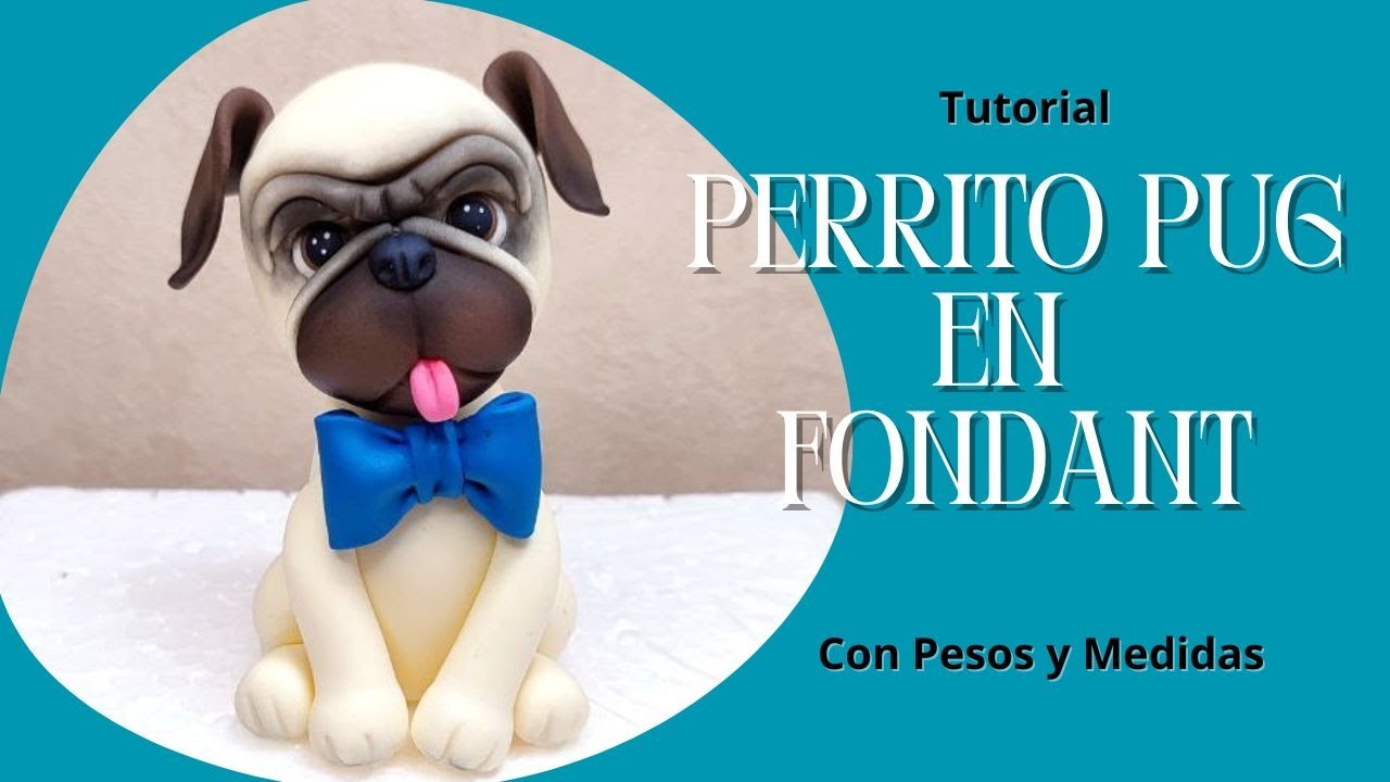 Cómo Hacer un Perrito Pug en Fondant // How to Make a Pug Puppy in Fondant // Figuras Fondant