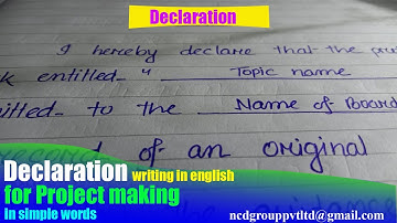 How to write Declaration for project file l Declaration writing in English l in easy process#project