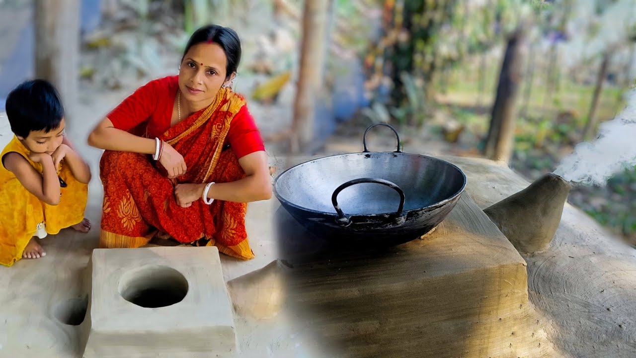 ধোঁয়ার ঝঞ্ঝাট থেকে মুক্তি এই মাটির উনানে|How to make smokeless mud oven|Primitive technology oven