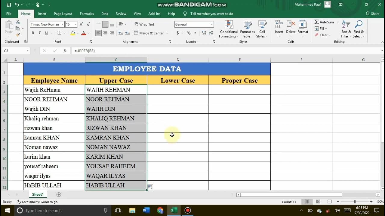 Change Case Of Text In Ms Excel Upper Case, Lower Case and Proper Case