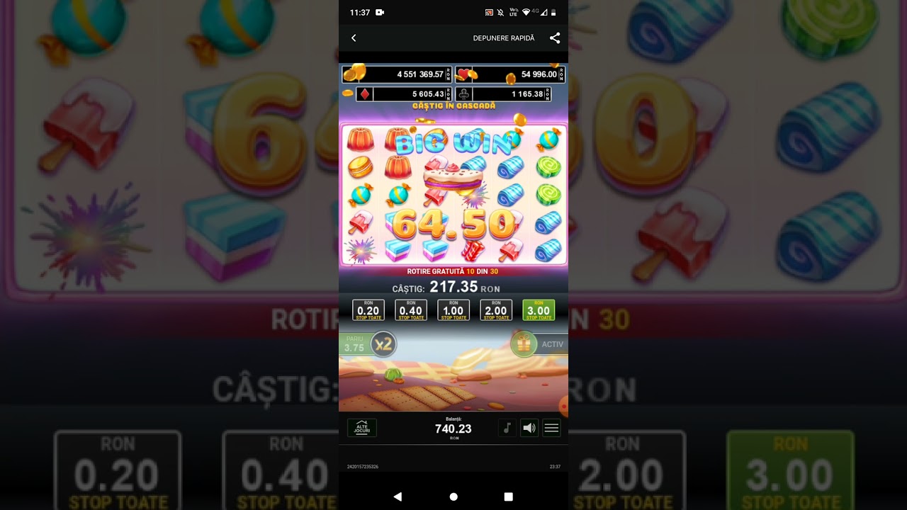 Speciala la Candy Palace in miza de 3 ron cu 30 de repetari. Plata a fost decenta...