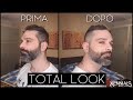 Taglio fai da te di barba e capelli con sfumatura da 0,8 mm.Total look.