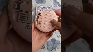 Compact 10000mAh Power Bank with Built-in Cables & Digital Display