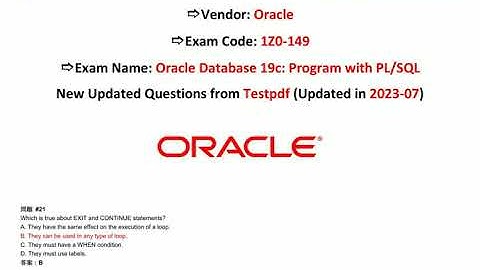 [2023-07] Testpdf 最新的 Oracle 1Z0-149 免費考試真題 (Q21-Q36)