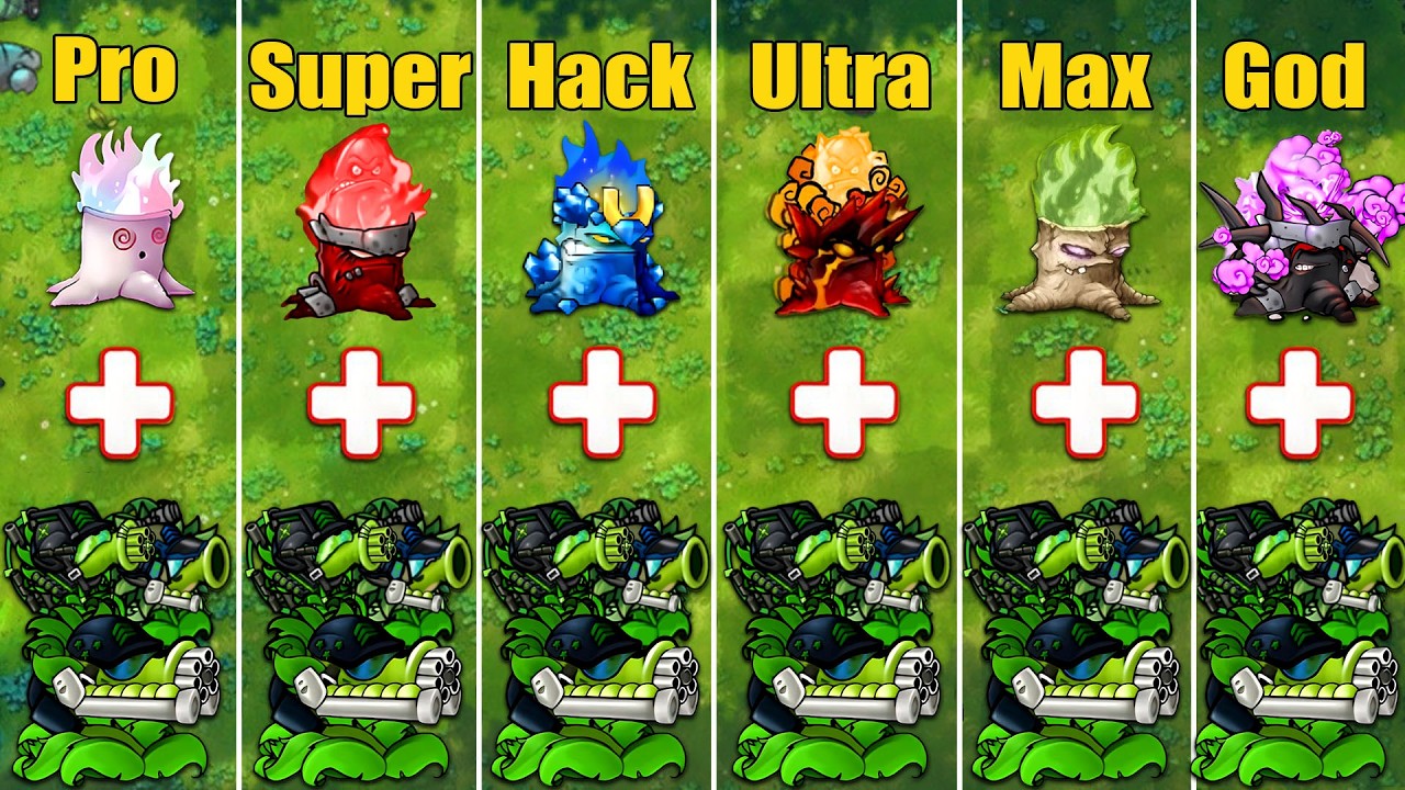 PVZ 1 Fusion 3.6 Challenge!! Team Gatling Pea VS Torchwood VS Obsidian ...