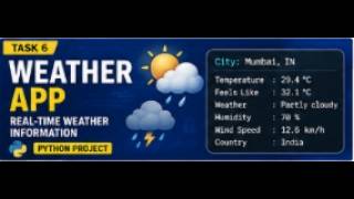 Task 6 | Weather App using API | Synent Technologies Internship