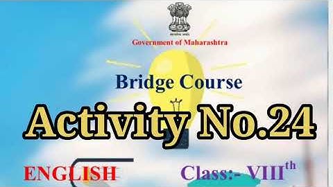 Activity No.24 #Bridge Course-English #Std.8th