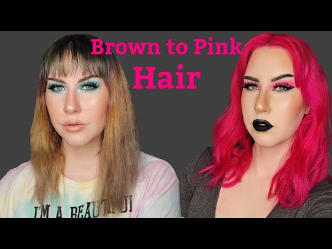 Brown to Pink Hair Transformation | Arctic Fox Virgin Pink - YouTube