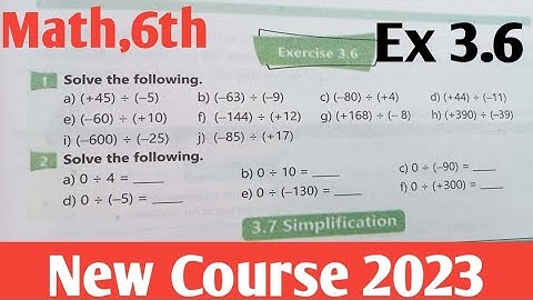 Exercise 3.6 unit 3 class 6th Maths new course 2023| Ex 3.6 Class 6 Maths new course kpktb and ptb