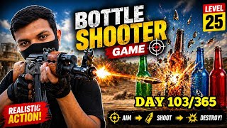 365 DAY CHALLENGE DAY - 103 Bottle Shooter Game 🔥 Realistic Shooting Gameplay | Level 25 Challenge 😱 screenshot 2