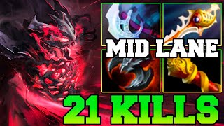 21 Kills Shadow Fiend Dota 2 !! SF Dota 2 Carry Mid Meta Best Pro Gameplay Build Guide 7.35