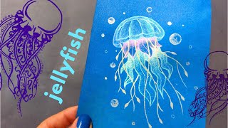 How to draw a jellyfish with watercolors/jellyfish  painting with metallic and shiny colors