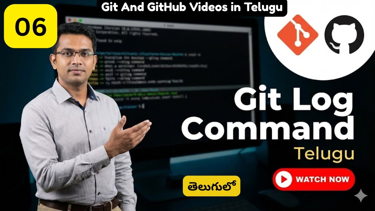 Git Log Command Explained With Examples in Telugu || Git Log in Telugu 05