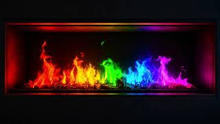 8-Hour Rainbow Fireplace 4K Ambience — Fireplace Sounds Only
