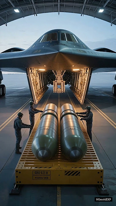 Stealth Bomber Loading Secrets Unveiled! 🚀🔒 Mysterious B-2 Spirit preparation #ai #aivideo