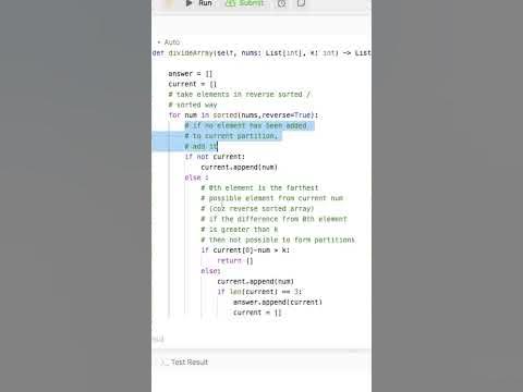 Leetcode: 2966. Divide Array Into Arrays With Max Difference #leetcode ...