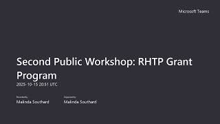 Rural Health Transformation - Second Public Workshop - 10/15/2025 pt2