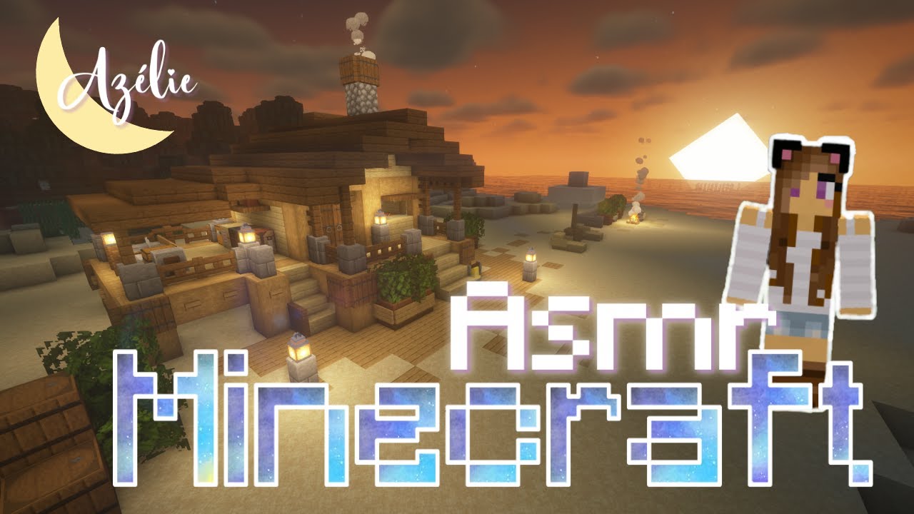 ASMR FR 🎮 Minecraft - Construction d'une maison sur une plage, FCM 6 (pluie, whispering, clicking)
