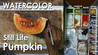 Watercolor Still Life : Chopped Pumpkin