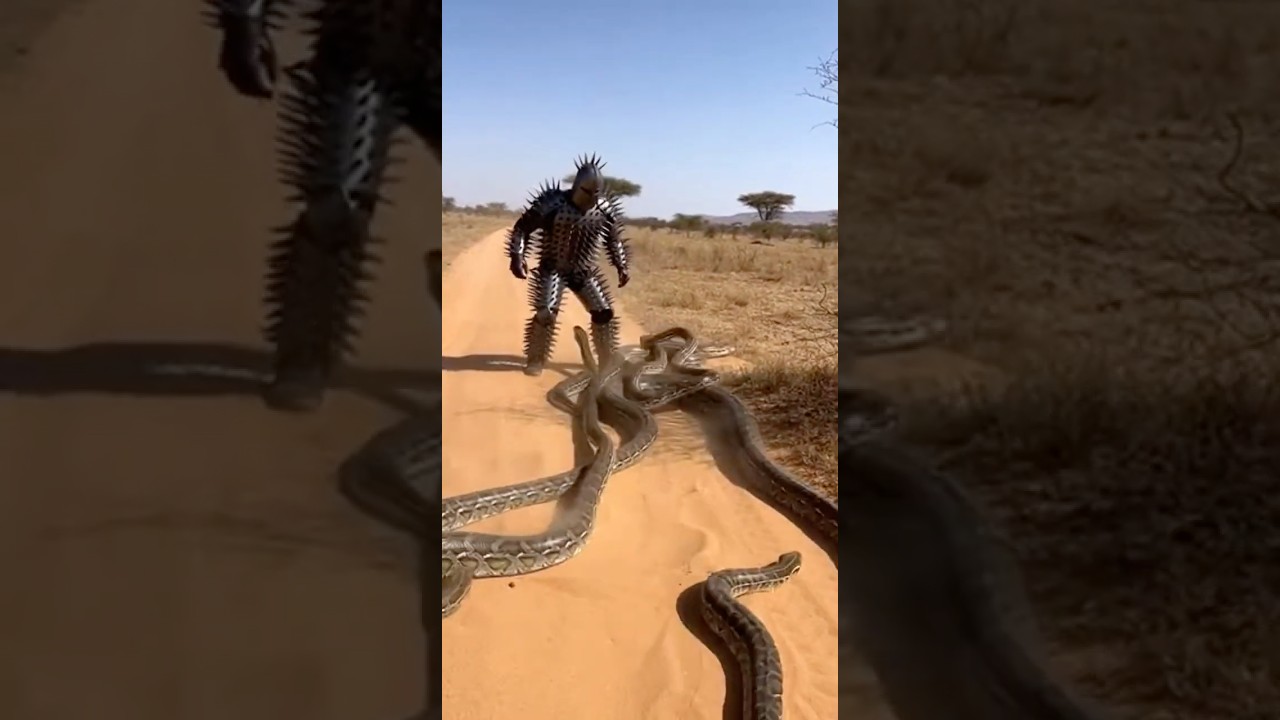 Spiked Armor Guy vs GIANT Python! 😱🐍