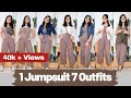 7 WAYS TO STYLE 1 JUMPSUIT | 1 JUMPSUIT 7 OUFITS | Outfit Ideas 101 | Fashion Guide | Khushi Nagda