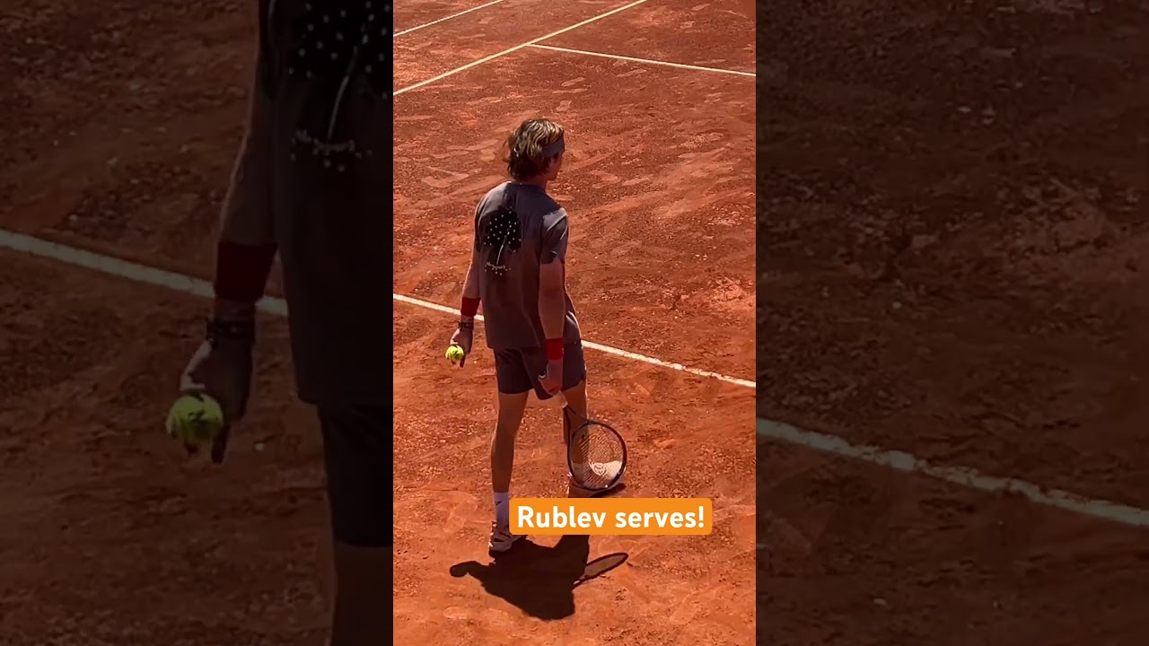 Andrey Rublev works on his first and second serves in Estoril practice #tennis #atp #atptennis #2026