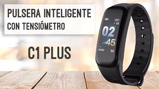Smartband C1 PLUS - Pulsera inteligente con pulsómetro y tensiómetro ❤️ -  YouTube