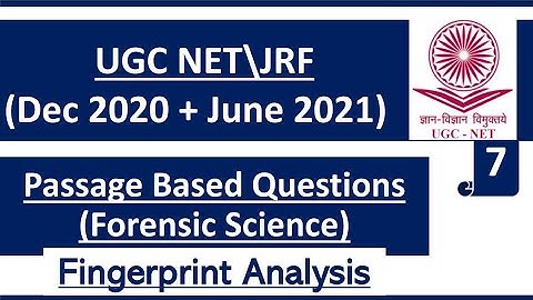 Passage based questions|Fingerprint analysis|Part-7|UGC NET/JRF|Dec 2020+June 2021|@Savvy Forensics