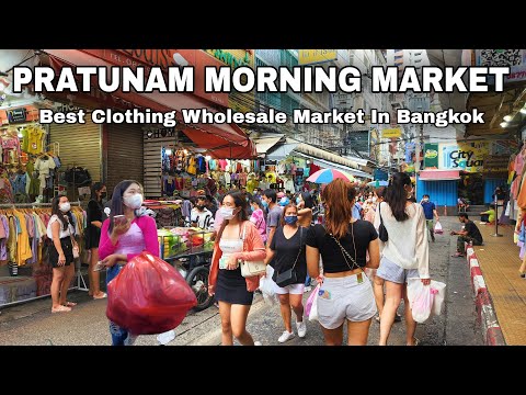 Bangkok, Thailand | pratunam morning Market | Walking Tour 4K