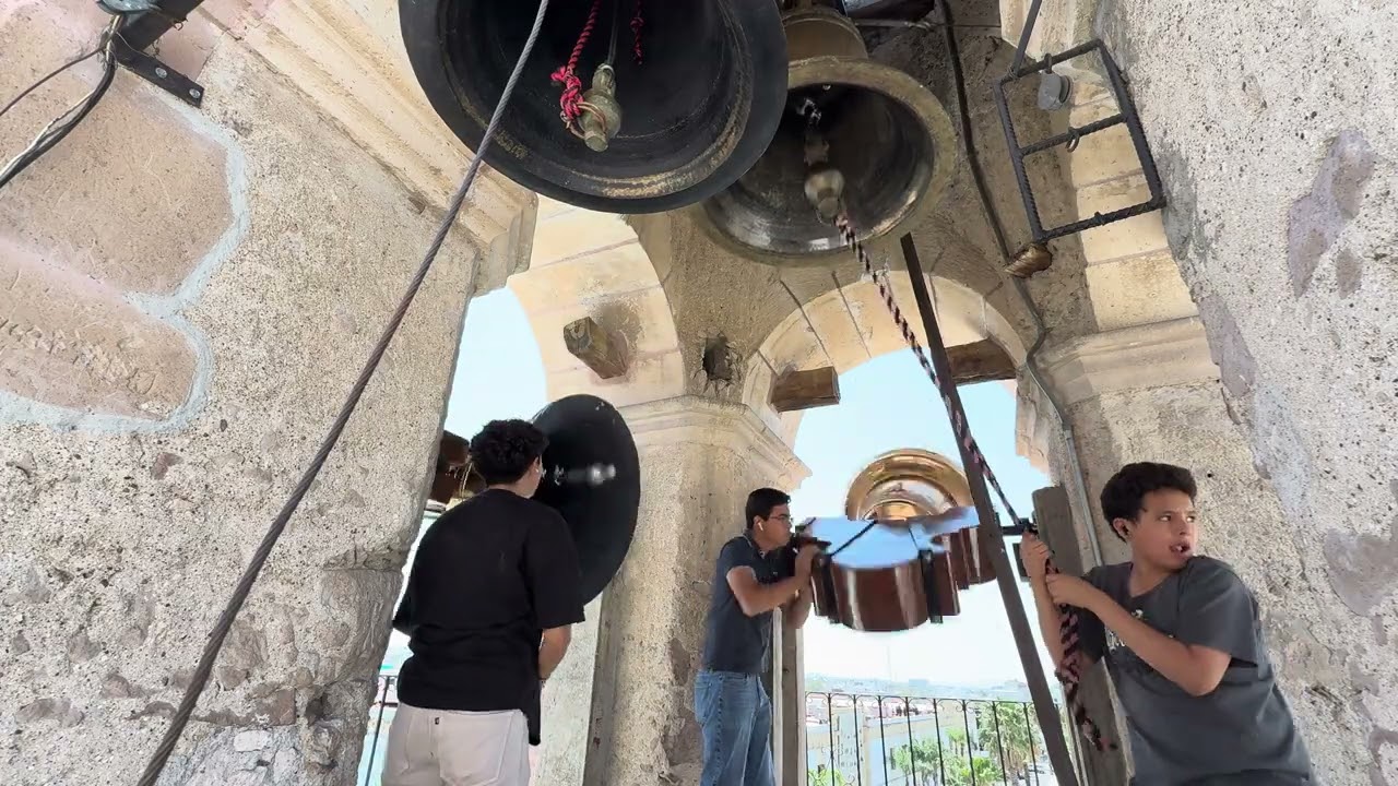 Repique de campanas, estreno de las campanas del templo de San Marcos, Aguascalientes