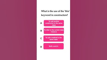 Java Quiz 44 - What is the use of this keyword in the constructors? #java #quiz