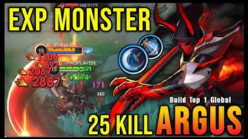 25 KILLS !! Argus Best Build Exp Lane!! - Build Top 1 GLOBAL Argus ~ MLBB