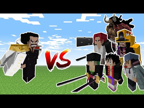 Monkey D Garp vs OnePiece Pirates in Minecraft