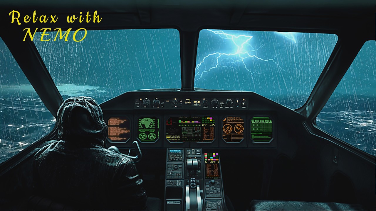 Boat Cabin Ambience in an Ocean Thunderstorm / Rainstorm, Ocean Waves ...