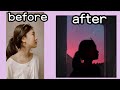 picsart tutorial edit photo silhouette aesthetic purple sky SIMPLE