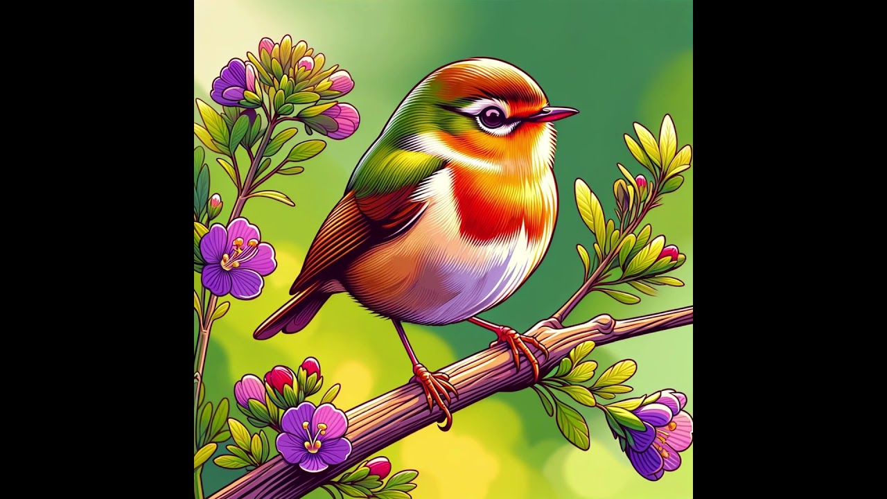 A small bird perched on a branch, with a vibrant plumage. 