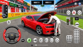 🔥 Red Chevrolet Camaro Gets a Full Engine Check in 3D Driving Class 2026 🏎️🔧 GaMiNg WiTh ArYaN  screenshot 2