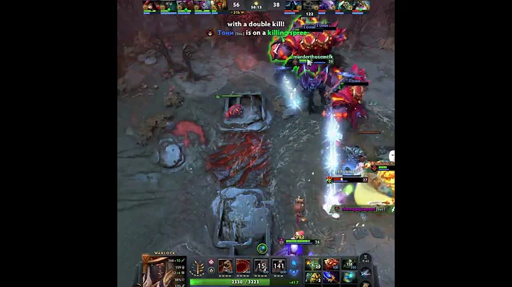 Warlock in 54 Seconds 🔥Easy 3606 Golds #dota2 #Rampage #Dota2gameplay