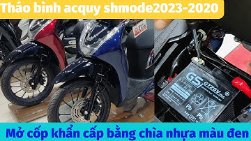 Hướng dẫn mở cốp xe Sh mode bằng chìa nhựa màu đen. Tháo bình acquy Honda sh mode 2023-2020. #shmode