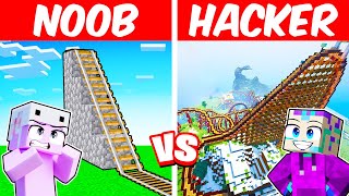Minecraft NOOB Vs PRO: GIANT ROLLER COASTER BUILD CHALLENGE